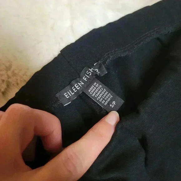 Eileen Fisher Washable Stretch Crepe Slim Ankle Pants Black Size S Rayon Nylon - Picture 6 of 8